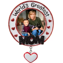 Best Personalized World's Greatest Mom Frame Ornament Picture Frames