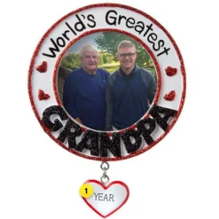 Store Personalized World's Greatest Grandpa Frame Ornament Picture Frames