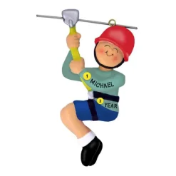New Ornament Central Personalized Zipline Ornament - Male