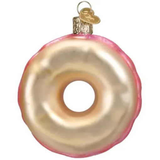 Fashion Old World Christmas Pink Frosted Donut Ornament -