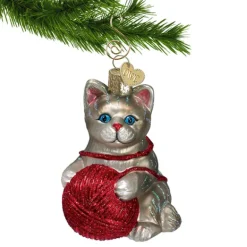 Fashion Old World Christmas Playful Kitten Ornament -