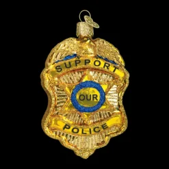 Flash Sale Old World Christmas Police Badge Ornament -