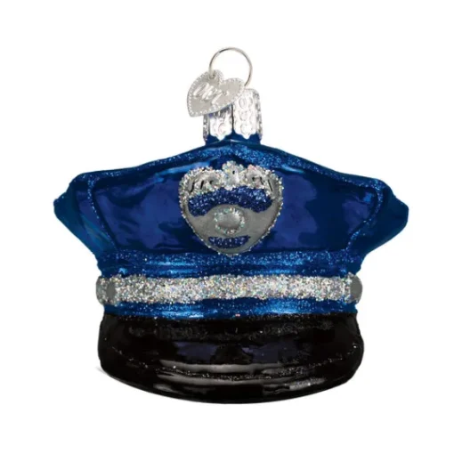 Discount Old World Christmas Police Officer's Cap Ornament -