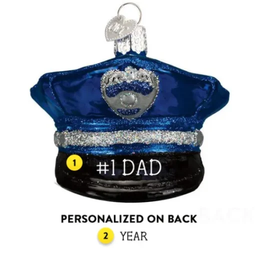 Discount Old World Christmas Police Officer's Cap Ornament -