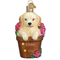 Shop Old World Christmas Puppy In Flower Pot Ornament -