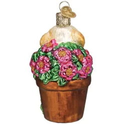 New Puppy In Flower Pot Ornament - Garden, Birds & Insects