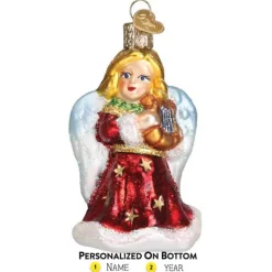 Best Sale Red Angel With Lyre Ornament - Angels & Religious