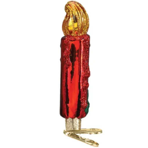 New Old World Christmas Red Clip-On Candle Ornament -