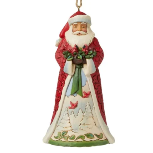 Best Sale Santa Holding Cardinals Ornament - Jim Shore