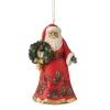 Flash Sale Santa With Wreath Ornament - Jim Shore