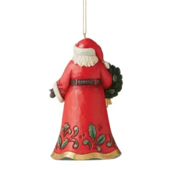 Flash Sale Santa With Wreath Ornament - Jim Shore