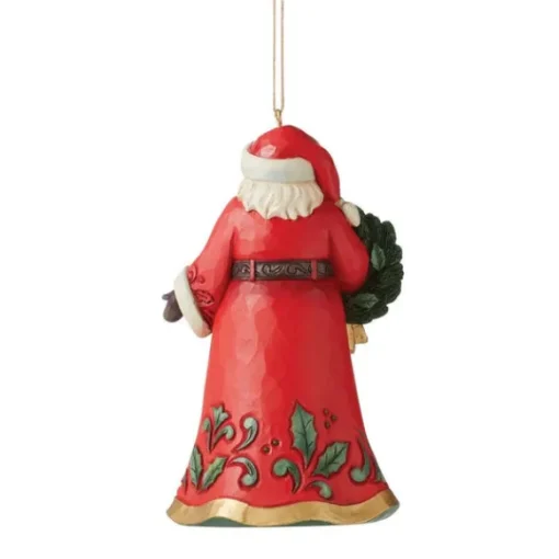 Flash Sale Santa With Wreath Ornament - Jim Shore