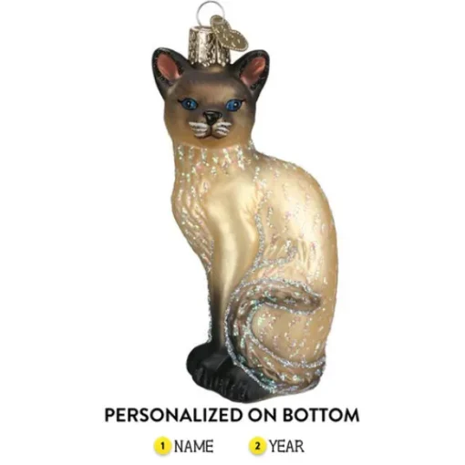 New Old World Christmas Siamese Cat Ornament -