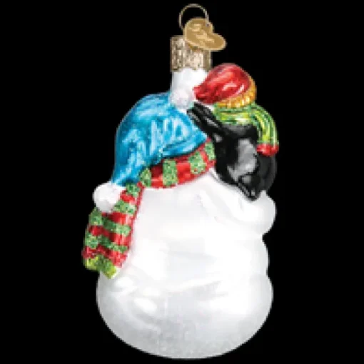 Hot Old World Christmas Snowman With Penguin Pal Ornament -