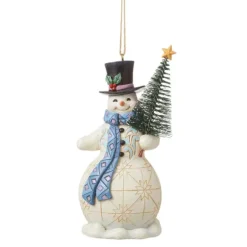 Clearance Snowman With Sisal Tree Ornament - Jim Shore