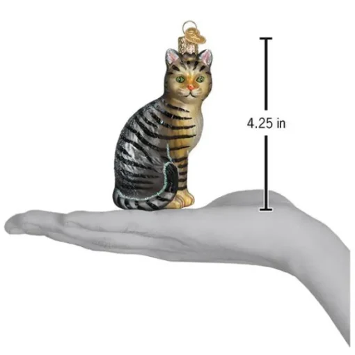 Hot Old World Christmas Tabby Cat Ornament -