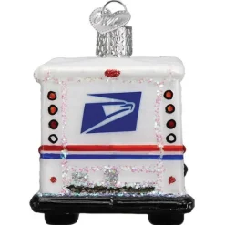 Fashion Old World Christmas Usps Mail Truck Ornament -