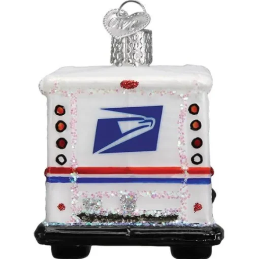 Fashion Old World Christmas Usps Mail Truck Ornament -