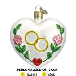 Hot Wedding Heart Ornament - Engaged, Wedding, & Anniversary
