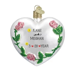 Hot Wedding Heart Ornament - Engaged, Wedding, & Anniversary