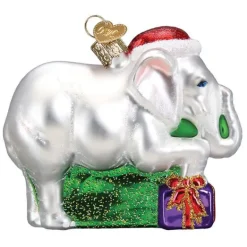 Outlet Old World Christmas White Elephant Ornament -