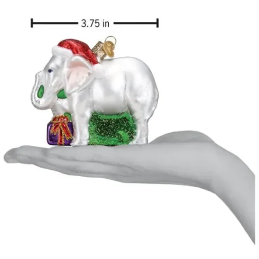 Outlet Old World Christmas White Elephant Ornament -