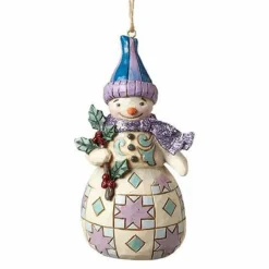 Clearance Wonderland Snowman With Holly Ornament - Jim Shore